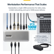 Picture of StarTech.com USB4 Docking Station, Driverless Dual 4K for macOS and Windows, Universal USB-C Dock with 100W Laptop Charging and 2.5GbE