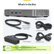 Picture of StarTech.com USB4 Docking Station, Driverless Dual 4K for macOS and Windows, Universal USB-C Dock with 100W Laptop Charging and 2.5GbE