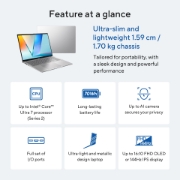 Afbeeldingen van ASUS Vivobook S16 S3607VA-RP097W Intel Core 5 210H Laptop 40,6 cm (16") WUXGA 16 GB DDR5-SDRAM 512 GB SSD Wi-Fi 6 (802.11ax) Windows 11 Home Nederlands Zilver