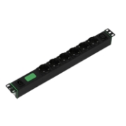 Picture of APC Easy Rack PDU, Basic, Horizontal, 1 Phase, 2.3kW, 230V, 10A, 6 x SCHUKO and 1 x C13 outlets, IEC60320 C14 input