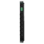 Picture of APC Easy Rack PDU, Basic, Horizontal, 1 Phase, 2.3kW, 230V, 10A, 6 x SCHUKO and 1 x C13 outlets, IEC60320 C14 input