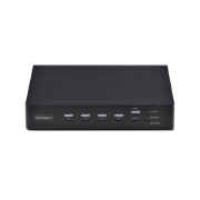 Picture of StarTech.com 4-Port DisplayPort KVM Switch with Mouse Roaming and Multi-View / Picture-in-Picture, 4K 60Hz, USB 3.0 (5Gbps) Hub, Hotkey Control, TAA Compliant
