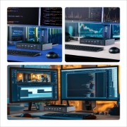 Picture of StarTech.com 4-Port DisplayPort KVM Switch with Mouse Roaming and Multi-View / Picture-in-Picture, 4K 60Hz, USB 3.0 (5Gbps) Hub, Hotkey Control, TAA Compliant