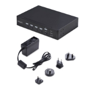 Picture of StarTech.com 4-Port DisplayPort KVM Switch with Mouse Roaming and Multi-View / Picture-in-Picture, 4K 60Hz, USB 3.0 (5Gbps) Hub, Hotkey Control, TAA Compliant