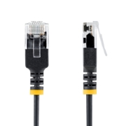 Picture of StarTech.com 3m Black Ultra Slim Cat6A Ethernet Cable, UTP, Pure Bare Copper Wire, 34AWG Slim RJ45 Network Patch Cord, Individually Tested
