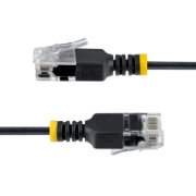 Picture of StarTech.com 3m Black Ultra Slim Cat6A Ethernet Cable, UTP, Pure Bare Copper Wire, 34AWG Slim RJ45 Network Patch Cord, Individually Tested
