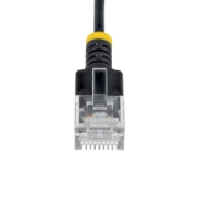 Picture of StarTech.com 3m Black Ultra Slim Cat6A Ethernet Cable, UTP, Pure Bare Copper Wire, 34AWG Slim RJ45 Network Patch Cord, Individually Tested