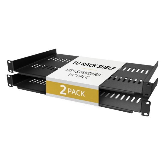 Image de StarTech.com Lot de 2 Étagères pour Rack Serveurs 1U, Plateaux en Porte-à-Faux Ventilés pour Montage en Rack, Adaptés aux Racks ou Armoires Réseau 19 pouces, Très Résistants, Profondeur de 25cm, Capacité de Charge Maximale de 20kg Chacun