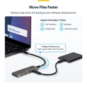 Image de StarTech.com Hub USB-C à 4 Ports, 10 Gbps, Recharge PD 100 W, 4 Ports USB-C, Protection contre les Surintensités, Aluminium PCR, Compatible MacBook / Dell / ThinkPad / HP / iPad / Tablette