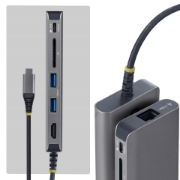 Image de StarTech.com Adaptateur Multiport USB-C vers HDMI, Recharge PD 140W, 4K 60Hz, Hub USB 3 Ports 10 Gbps, Lecteur de Carte SD, 2,5 GbE, Mini Dock pour MacBook / Dell / ThinkPad / HP