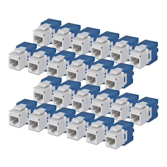 Picture of StarTech.com Cat6 Keystone Jack, 24-Pack RJ45 Ethernet Keystone Jacks, UTP Cat6 Wall Jack, 180-Degree Toolless, White