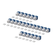 Picture of StarTech.com Cat6 Keystone Jack, 24-Pack RJ45 Ethernet Keystone Jacks, UTP Cat6 Wall Jack, 180-Degree Toolless, White