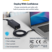 Picture of StarTech.com 140W USB-C Laptop Charger with 4ft (1.2m) Tethered USB-C Cable, GaN Power Adapter Brick for MacBook M3/M4/M5 Pro/Max, Dell Pro/Plus/Premium