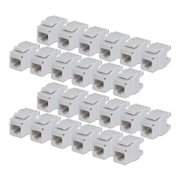 Picture of StarTech.com Cat6 Keystone Jack, 24-Pack RJ45 Ethernet Keystone Jacks, UTP Cat6 Wall Jack, 180-Degree 110 Punch Down, White
