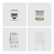 Picture of StarTech.com Cat6 Keystone Jack, 24-Pack RJ45 Ethernet Keystone Jacks, UTP Cat6 Wall Jack, 180-Degree 110 Punch Down, White