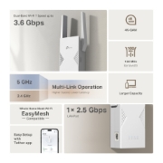 Image de TP-Link BE3600 Émetteur et récepteur réseau Blanc 2500 Mbit/s
