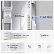 Image de TP-Link BE11000 Émetteur et récepteur réseau Blanc 2500 Mbit/s