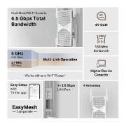 Image de TP-Link RE405BE prolongateur réseau Répéteur réseau Blanc 2500 Mbit/s
