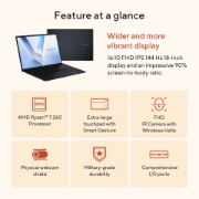 Afbeeldingen van ASUS Vivobook 18 M1807HA-S8174W Copilot+ PC AMD Ryzen™ 7 260 Laptop 46,7 cm (18.4") WUXGA 16 GB DDR5-SDRAM 512 GB SSD Wi-Fi 6 (802.11ax) Windows 11 Home Blauw QWERTY Nederlands