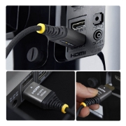 Picture of StarTech.com 50cm (1.6ft) Premium Certified High Speed HDMI Cable, Ultra Flexible HDMI Cable, 4K 60Hz/1440p 144Hz w/HDR10/ARC, 18Gbps, High Flex Braided HDMI Cord