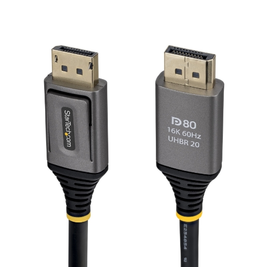 Afbeeldingen van StarTech.com 1m DisplayPort 2.1 Kabel, VESA Gecertificeerde DP80 DisplayPort Kabel, Ongecomprimeerde 10K/8K 60Hz, 16K 60Hz/8K 240Hz met DSC 1.2a, DP 2.1 Kabel