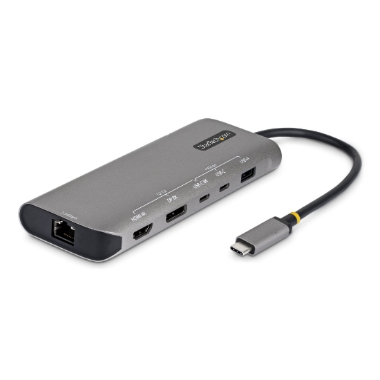 Picture of StarTech.com USB4 Multiport Adapter, Driverless Dual-4K for macOS and Windows, 140W Power Delivery Charging, 3-Port 10Gbps Hub, 2.5GbE, Mini Dock