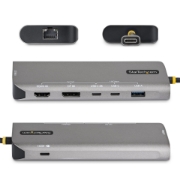 Picture of StarTech.com USB4 Multiport Adapter, Driverless Dual-4K for macOS and Windows, 140W Power Delivery Charging, 3-Port 10Gbps Hub, 2.5GbE, Mini Dock