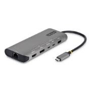Picture of StarTech.com USB4 Multiport Adapter, Driverless Dual-4K for macOS and Windows, 140W Power Delivery Charging, 3-Port 10Gbps Hub, 2.5GbE, Mini Dock