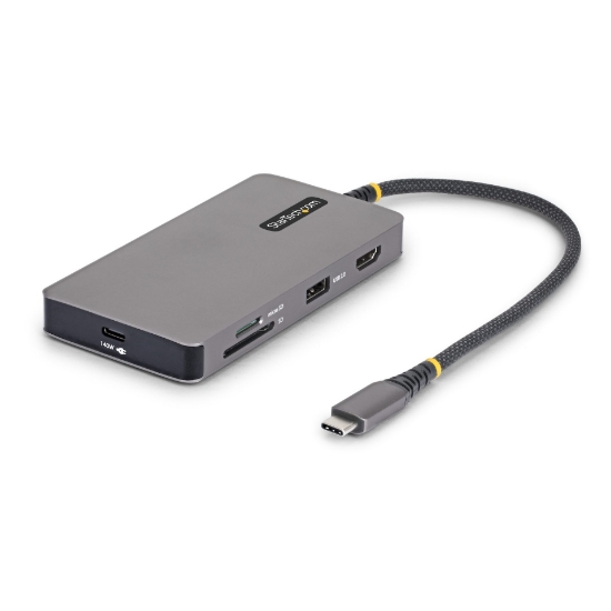 Picture of StarTech.com USB-C Multiport Adapter with 4K 60Hz HDMI, 140W Power Delivery, USB 10Gbps Hub, GbE, SD and MicroSD Slots, Plug-and-Play Mini Dock for Dell, HP, Lenovo Laptops