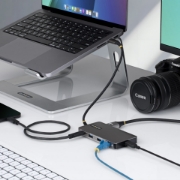 Picture of StarTech.com USB-C Multiport Adapter with 4K 60Hz HDMI, 140W Power Delivery, USB 10Gbps Hub, GbE, SD and MicroSD Slots, Plug-and-Play Mini Dock for Dell, HP, Lenovo Laptops