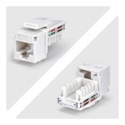 Picture of StarTech.com Cat6 Keystone Jack, 24-Pack RJ45 Ethernet Keystone Jacks, UTP Cat6 Wall Jack, 90-Degree 110 Punch Down, White