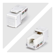 Picture of StarTech.com Cat6 Keystone Jack, 24-Pack RJ45 Ethernet Keystone Jacks, UTP Cat6 Wall Jack, 90-Degree 110 Punch Down, White