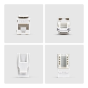 Picture of StarTech.com Cat6 Keystone Jack, 24-Pack RJ45 Ethernet Keystone Jacks, UTP Cat6 Wall Jack, 90-Degree 110 Punch Down, White