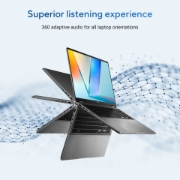 Picture of ASUS Vivobook 16 Flip TP3607SA-SI099W Copilot+ PC Intel Core Ultra 7 258V Hybrid (2-in-1) 40.6 cm (16") Touchscreen WUXGA 32 GB LPDDR5x-SDRAM 1 TB SSD Wi-Fi 7 (802.11be) Windows 11 Home Grey AZERTY Belgian