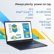 Image de ASUS Vivobook 15 X1504MA-BQ534W Intel Core 5 320 Ordinateur portable 39,6 cm (15.6") Full HD 8 Go DDR5-SDRAM 256 Go SSD Wi-Fi 6 (802.11ax) Windows 11 Home Bleu QWERTY Néerlandais