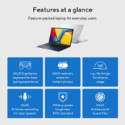Picture of ASUS Vivobook 17 X1704MA-AU153W Intel Core 5 320 Laptop 43.9 cm (17.3") Full HD 8 GB DDR5-SDRAM 256 GB SSD Wi-Fi 6 (802.11ax) Windows 11 Home Blue QWERTY Dutch