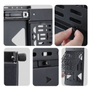 Picture of StarTech.com Slide-Out AV Component Storage Panel, Cable Box and Accessories Mounting, 22lb (10kg) Max, Behind-TV Media Wall Mount, Sliding Design for Easy Access