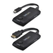 Picture of StarTech.com Wireless USB-C to HDMI Extender for Meeting Rooms and Huddle Spaces, 4K 60Hz, 65ft Range, USB Powered, Plug-and-Play Transmitter and Receiver Kit