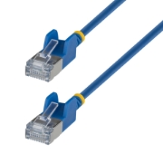 Picture of StarTech.com 15cm Blue Ultra Slim Cat6A Ethernet Cable, 10 pack, Snagless, FTP, Pure Bare Copper Wire, 34AWG Ultra Slim RJ45 Network Patch Cord, Individually Tested