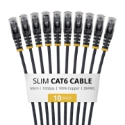 Image de StarTech.com N6PAT50CMBKS10PK câble de réseau Noir 0,5 m Cat6 U/UTP (UTP)