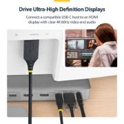 Picture of StarTech.com 2m USB-C to HDMI Adapter Cable, Gripping HDMI Connector, 4K 60Hz, Thunderbolt Compatible, HDR, Uni-Directional Cord for MacBook, Dell, HP, Lenovo