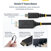 Picture of StarTech.com 2m USB-C to HDMI Adapter Cable, Gripping HDMI Connector, 4K 60Hz, Thunderbolt Compatible, HDR, Uni-Directional Cord for MacBook, Dell, HP, Lenovo