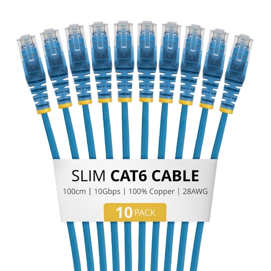 Afbeeldingen van StarTech.com N6PAT100CMBLS10PK netwerkkabel Blauw 1 m Cat6 U/UTP (UTP)
