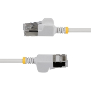 Picture of StarTech.com 4m White Ultra Slim Cat6A Ethernet Cable, Snagless, FTP, Pure Bare Copper Wire, 34AWG Slim RJ45 Network Patch Cord, Individually Tested