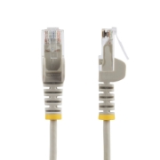 Picture of StarTech.com 25cm Gray Slim CAT6 Cable, 10 Pack, Snagless, 100W PoE, UTP, LSZH, 28AWG Pure Bare Copper Wire, Slim RJ45 Network Patch Cord w/Strain Reliefs, Individually Tested