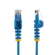 Picture of StarTech.com 25cm Blue Slim CAT6 Cable, 10 Pack, Snagless, 100W PoE, UTP, LSZH, 28AWG Pure Bare Copper Wire, Slim RJ45 Network Patch Cord w/Strain Reliefs, Individually Tested