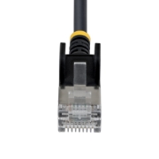 Picture of StarTech.com 15cm Black Ultra Slim Cat6A Ethernet Cable, 10 Pack, Snagless, FTP, Pure Bare Copper Wire, 34AWG Ultra Slim RJ45 Network Patch Cord, Individually Tested
