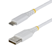 Afbeeldingen van StarTech.com 1m USB-A naar USB-C Snellaadkabel, 15W 3A, Dual-Layer Gevlochten Nylon / TPE Mantel, Duurzame USB-A naar USB-C Oplaadkabel, Wit