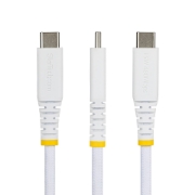 Afbeeldingen van StarTech.com 1m USB-A naar USB-C Snellaadkabel, 15W 3A, Dual-Layer Gevlochten Nylon / TPE Mantel, Duurzame USB-A naar USB-C Oplaadkabel, Wit
