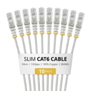 Image de StarTech.com N6PAT50CMGRS10PK câble de réseau Gris 0,5 m Cat6 U/UTP (UTP)